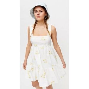 Urban Outfitters-White Floral Sleeveless Dress-Size Large